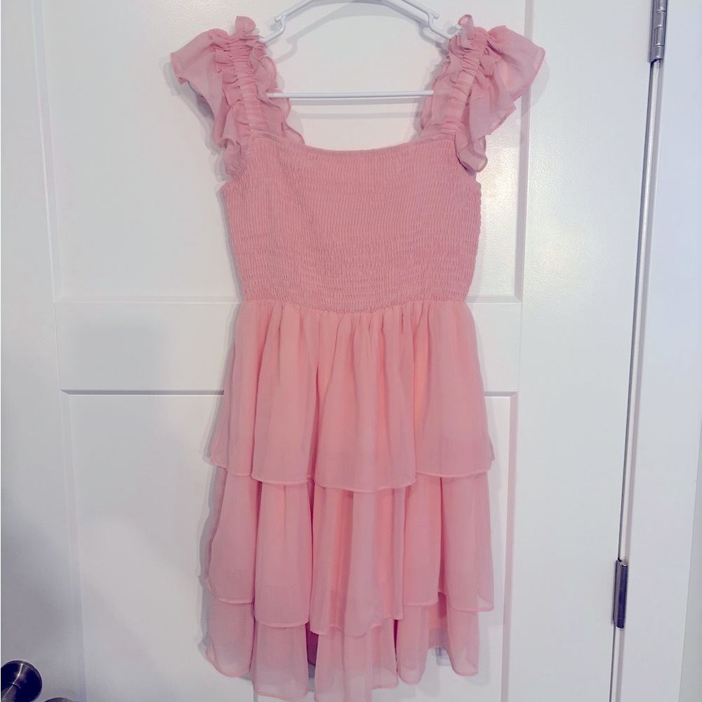 BYIRRNS DRESS FAIRY WHIMSICAL BALLERINA 
SIZ SMALL BARBIE PINK RUFFLE FEMININE